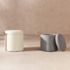Brandy - Round Upholstered Storage Ottoman With Leather Accent - Flax White - Image 7