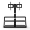Multi-Function Angle And Height Adjustable Tempered Glass TV Stand - Black - Image 8