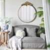 Large Round Wall Mirror With Metal Frame, Circle Accent Mirror For Living Room Bedroom Entryway - Gold - Image 3