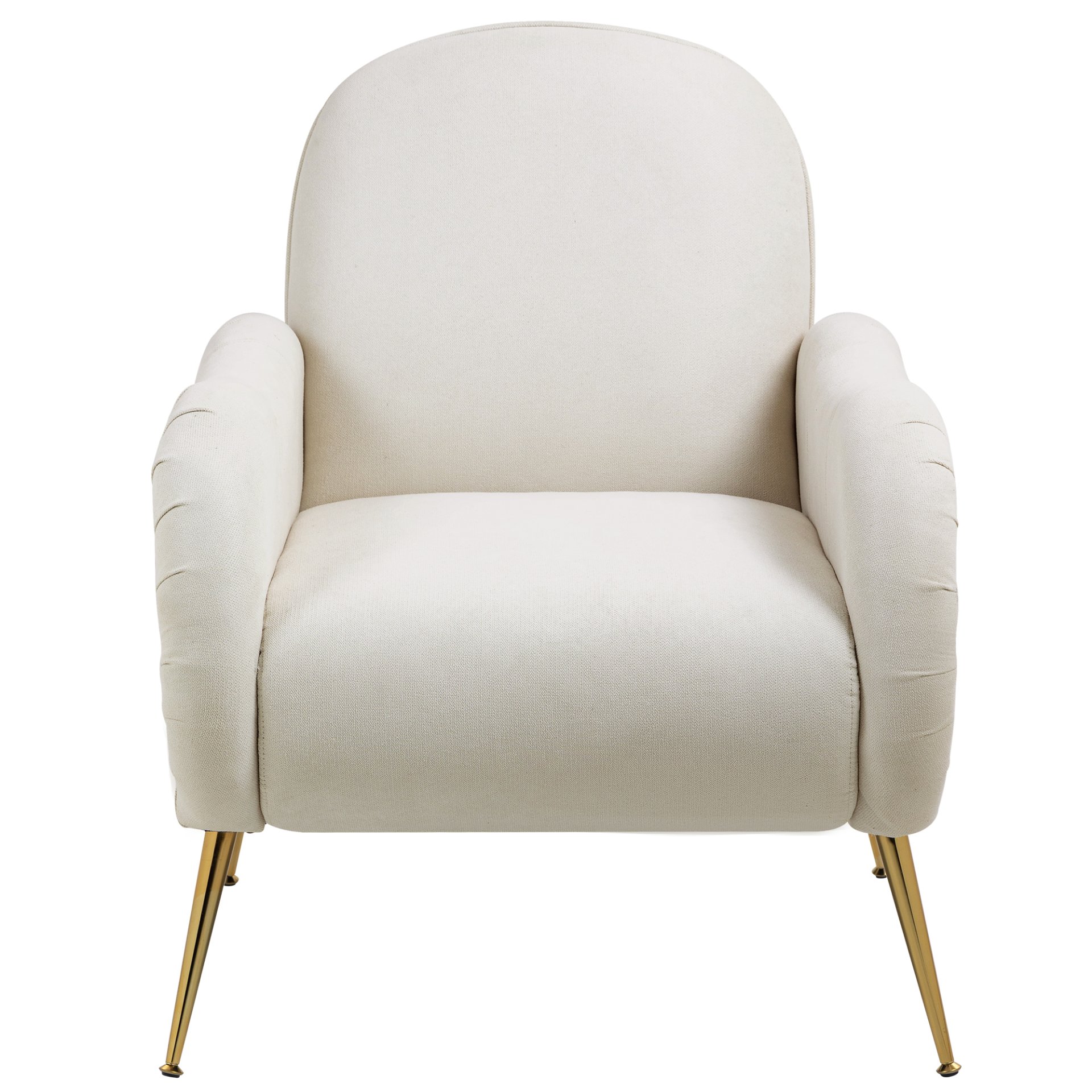 Modern Accent Chair With Snowflake Fabric And Metal Legs, Single Sofa Chair For Living Room - Beige - Image 6