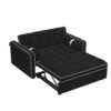 Modern Convertible Sleeper Sofa Couch With Pull Out Bed With Pillows & Side Pockets For Small Space, Living Room - Black - Image 15