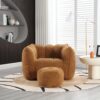 Soft Bean Bag Chair With High Resilient Foam (Chips) - Khaki / Yellow - Image 2