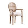 French Vintage Upholstered Fabric Dining Armchair (Set of 2) - Beige - Image 8