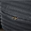 Floor Sofa With 2 Pillows, Convertible Plush Corduroy Foam Filled Sleeper Sofa Bed - Dark Gray - Image 9