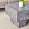 Modern Simple Texture Coffee Table With Spacious Top And Sturdy Legs - Gray - Image 9