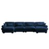 Modern Velvet U Shaped Sectional Sofa Cloud Couch & Movable Ottomans - Blue - Image 12