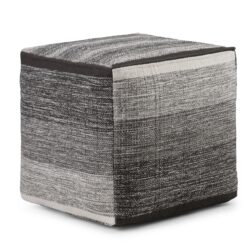 Naya - Cube Pouf - Patterned Gray Melange