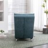 Ergonomic Linen Massage Chaise Lounge With Remote Control, 5 Modes - Blue - Image 8