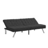 Modern Sofa Bed With Wood Frame And Stainless Leg - Black - Image 7