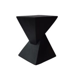 Flamboyant Outdoor Side Table With Twisted Hourglass Shape - Black