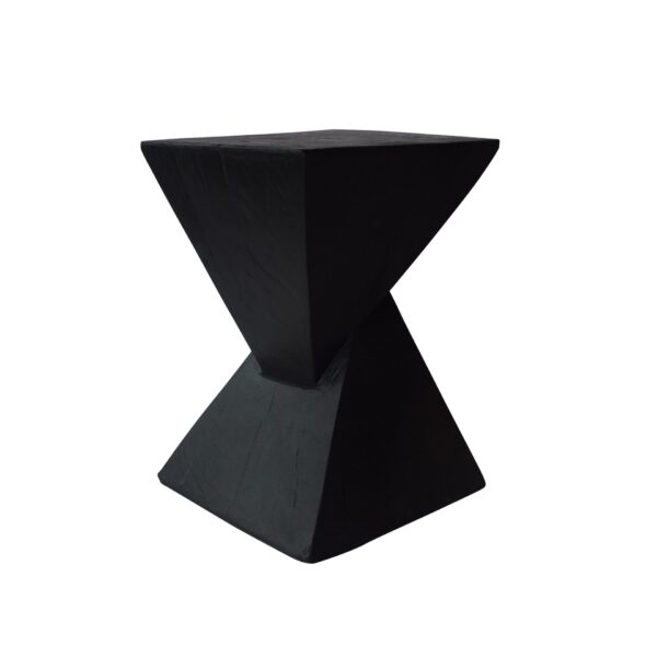 Flamboyant Outdoor Side Table With Twisted Hourglass Shape - Black