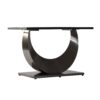 63" Modern Artificial Stone Crescent-Shaped Metal Legs, Can Accommodate 6-8 People - White / Black - Image 9