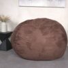 Comfortable High Density Shredded Foam Bean Bag Chair With Removable Microsuede Cover, French Roast, 5 Foot - Brown - Image 2