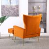 Modern Accent Chair With Ottoman, Comfy Armchair For Living Room, Bedroom, Apartment, Office - Orange - Image 5