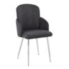 Dahlia - Contemporary Dining Chair (Set of 2) - Gray / Chrome - Image 2