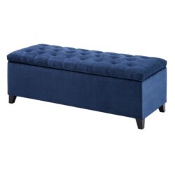 Shandra - Tufted Top Soft Close Storage Bench - Navy