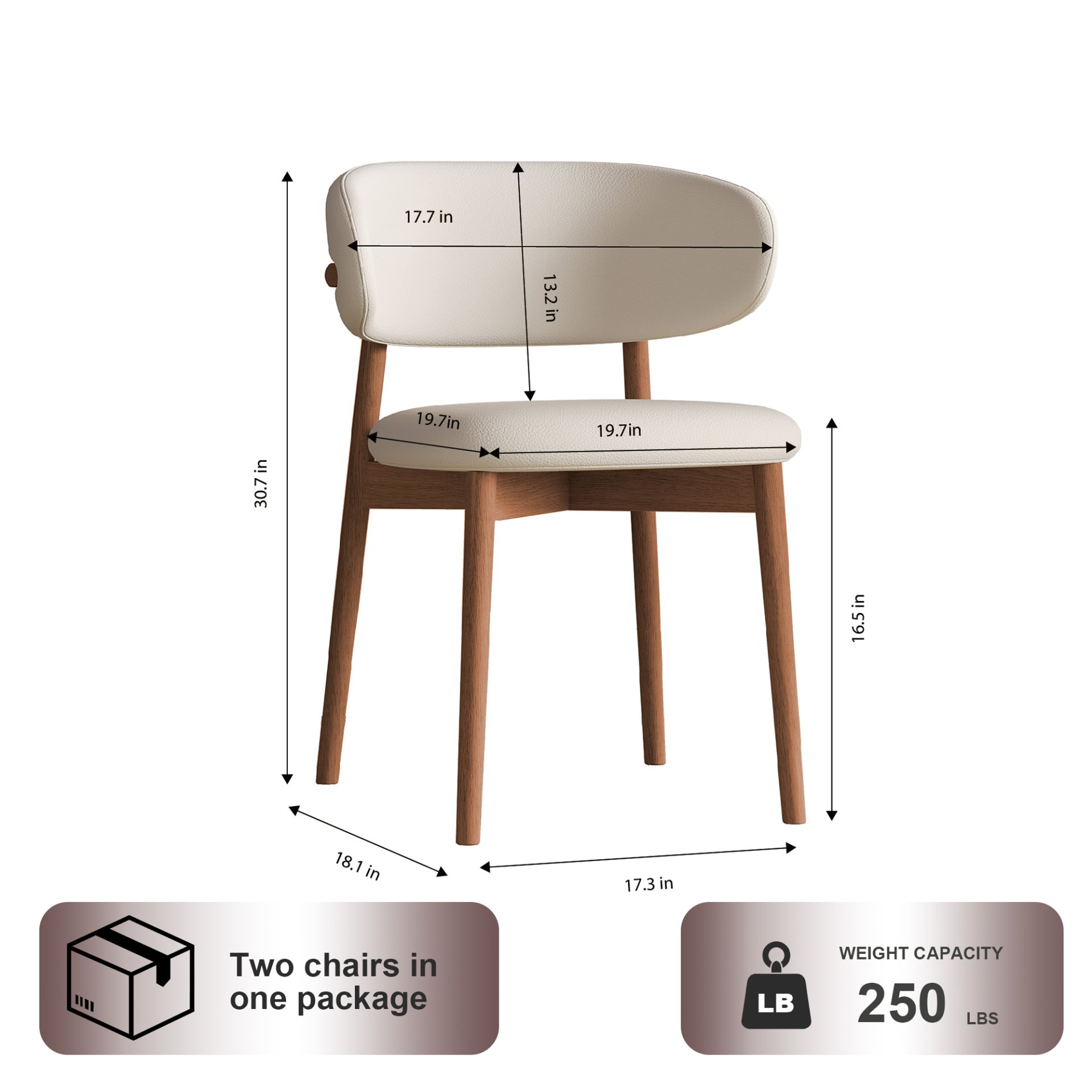 Dining Chairs For Dining Room (Set of 2) - White - Image 8