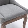 Ultra Side Dining Chair,Thickened Fabric Chairs With Neutrally Toned Solid Wood Legs, Bronze Nail Head (Set of 2) - Gray - Image 10