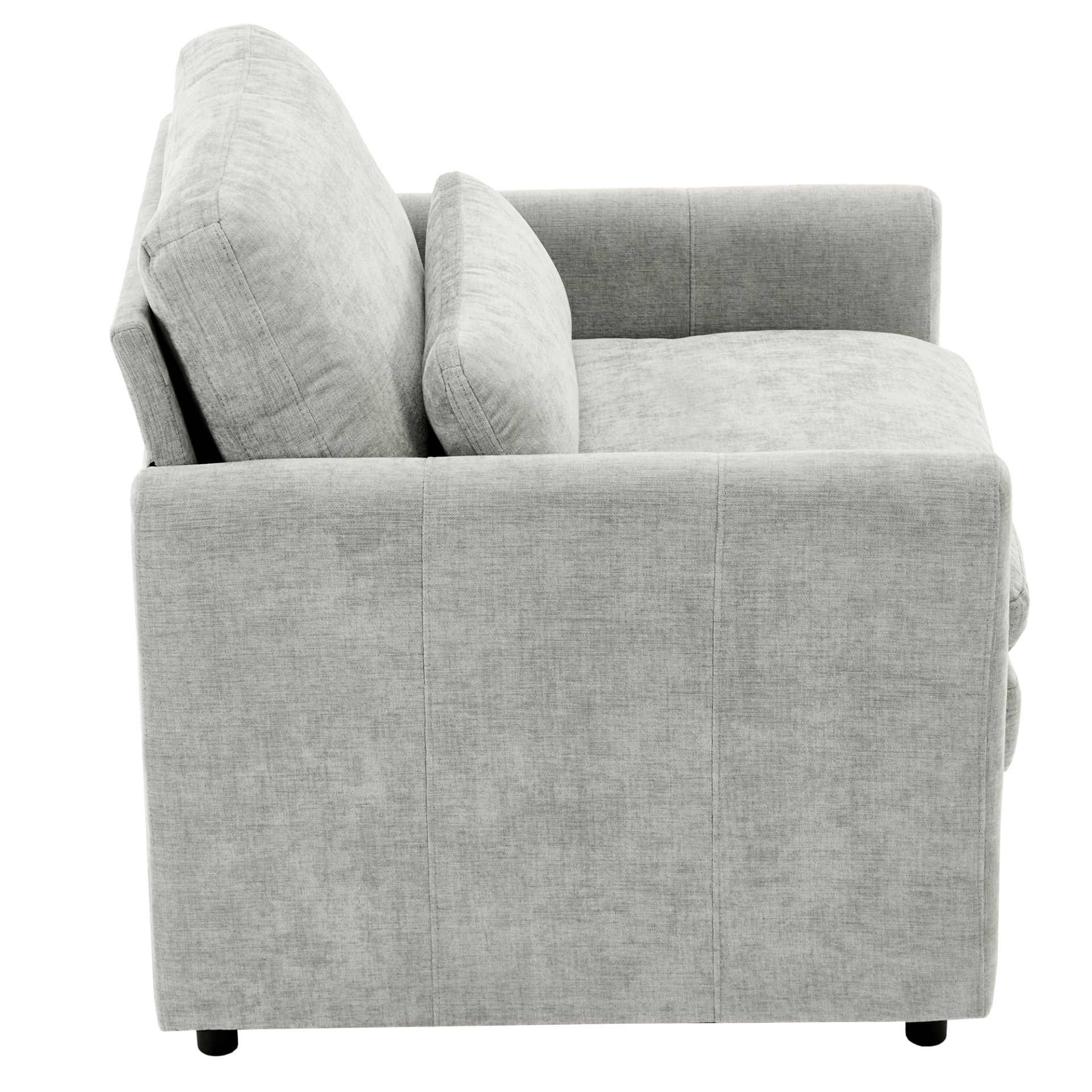 Cozy Upholstered Armchair Oversized Comfy Cloud Sofa Double Cushion Single Sofa Plush Cushion Armchair For Living Room - Light Gray - Image 14