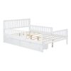 Full Size Platform Bed With Guardrails On Both Sides And 2 Storage Drawers - White - Image 4