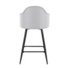Ahoy - Contemporary Fixed Height Counter Stool Square Black Footrest (Set of 2) - Black / Light Gray - Image 5