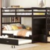 Full Over Full Bunk Bed With Twin Size Trundle And Staircase - Espresso - Image 17