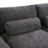 Modular Sectional With Storage Pockets, 5 Seat U Shaped Couch Set With Pillows Free Combination Modern Cloud Sofa With 2 Movable Ottoman - Dark Gray - Image 11