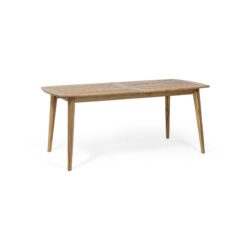 Placidity - Outdoor Expandable Dining Table With Slatted Tabletop And Tapered Legs - Brown