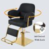 Elegant Barber Chair, Salon Chair For Hair Stylis, With Heavy Duty Hydraulic Pump Adjustable Barber Chair For Beauty Salon Spa Equipment - Golden / Black - Image 5