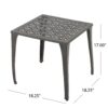 Lunaire - Outdoor Square Cast Aluminum Side Table With Lattice Top And Curved Legs - Bronze - Image 3