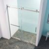Semi-Frame Single Sliding Shower Door, 304 Stainless Steel, 5 / 16" (8Mm) Thick Sgcc Tempered Clear Glass - Brushed Nickel - Image 9
