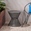 Nevada - Outdoor Side Table With Breezy Mesh Look - Matte Black - Image 5