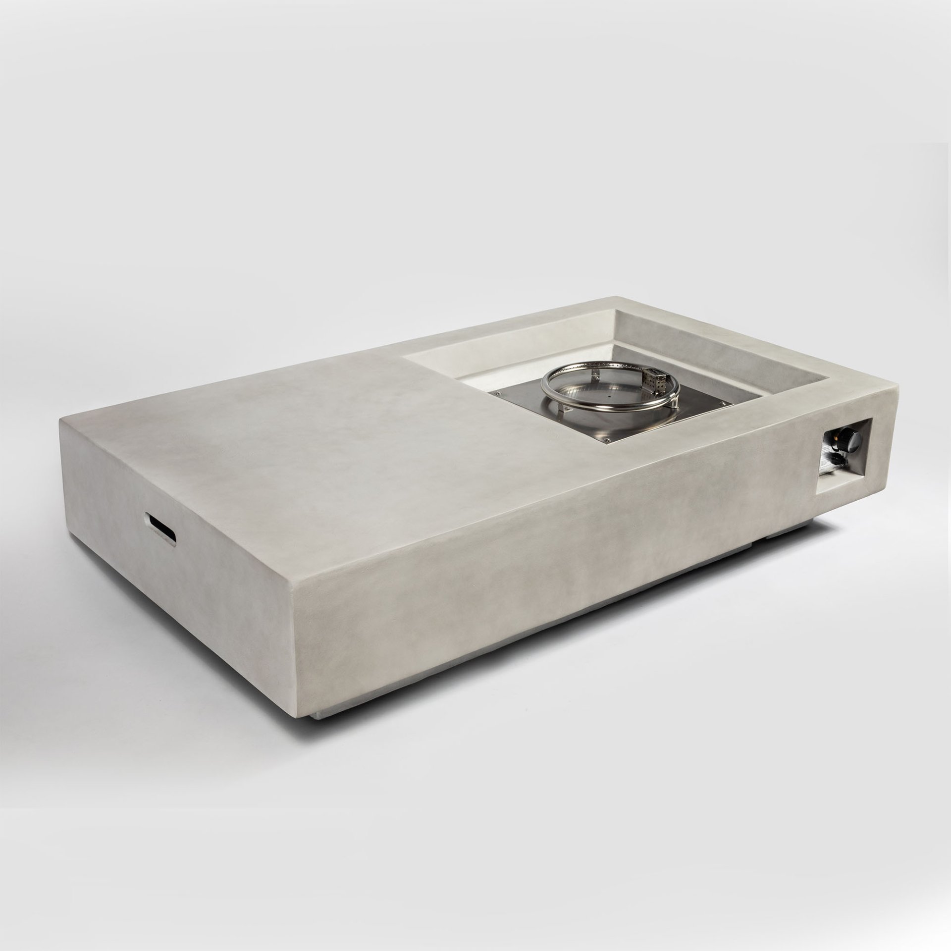 Propane Gas Fire Pit Table, 50000 Btu Rectangular Concrete Fire Pit For Outside Patio Deck Garden Backyard - Light Gray - Image 6