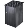 Outdoor Storage Shed, Metal Steel Garden Shed With Single Lockable Door, Small Shed Outdoor Steel Utility Tool Shed For Backyard Patio Garden Lawn - Black - Image 15