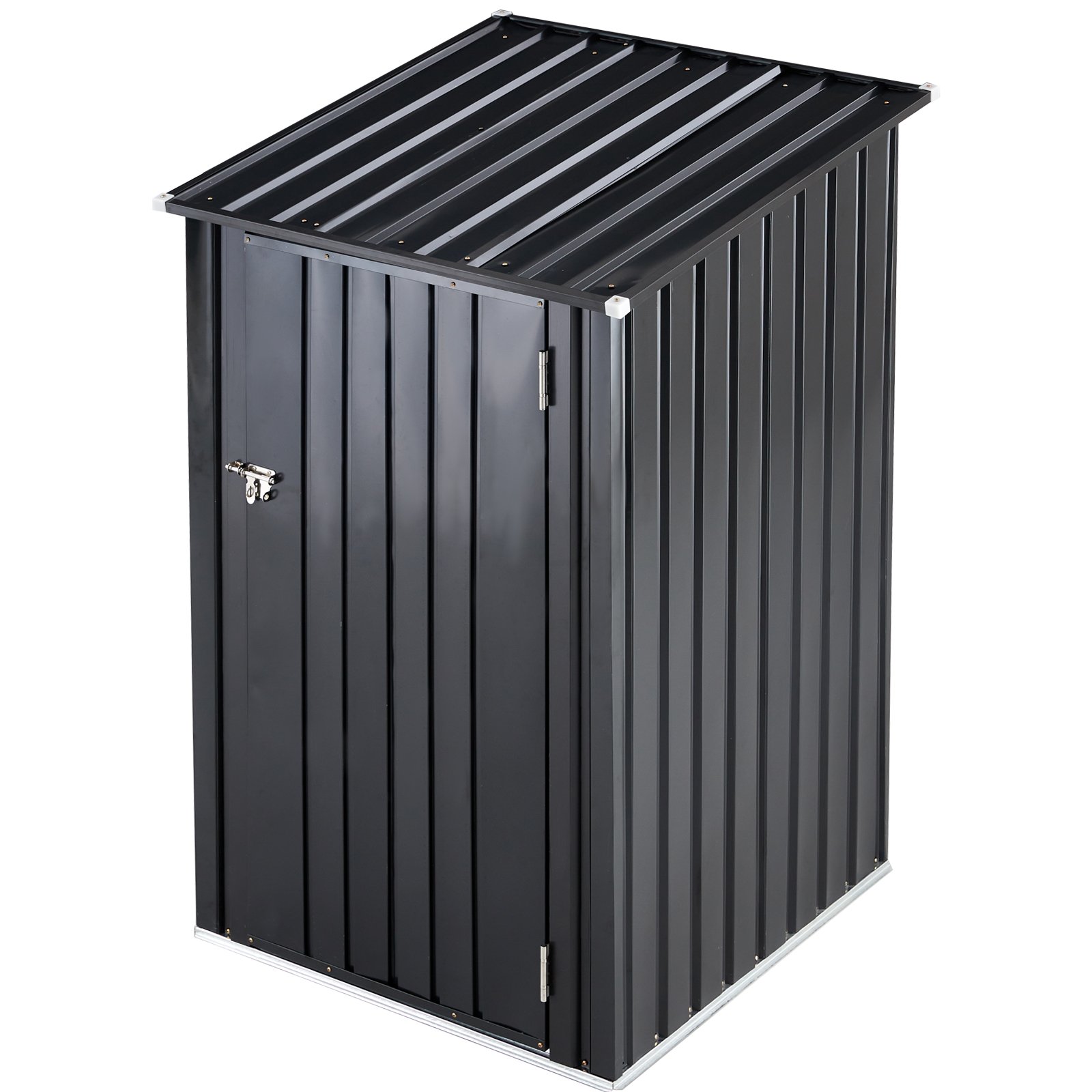 Outdoor Storage Shed, Metal Steel Garden Shed With Single Lockable Door, Small Shed Outdoor Steel Utility Tool Shed For Backyard Patio Garden Lawn - Black - Image 15