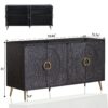 Modern Lacquered 4 Door Wooden Cabinet Sideboard Buffet Server Cabinet Storage Cabinet, For Living Room, Entryway, Hallway, Office, Kitchen And Dining Room - Distressed Black - Image 11