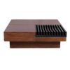 Italian Retro Inspired Acacia Wood Storage Coffee Table - Brown / Black - Image 6
