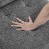 Modular Corner Sofa With Chenille Upholstery - Gray - Image 6