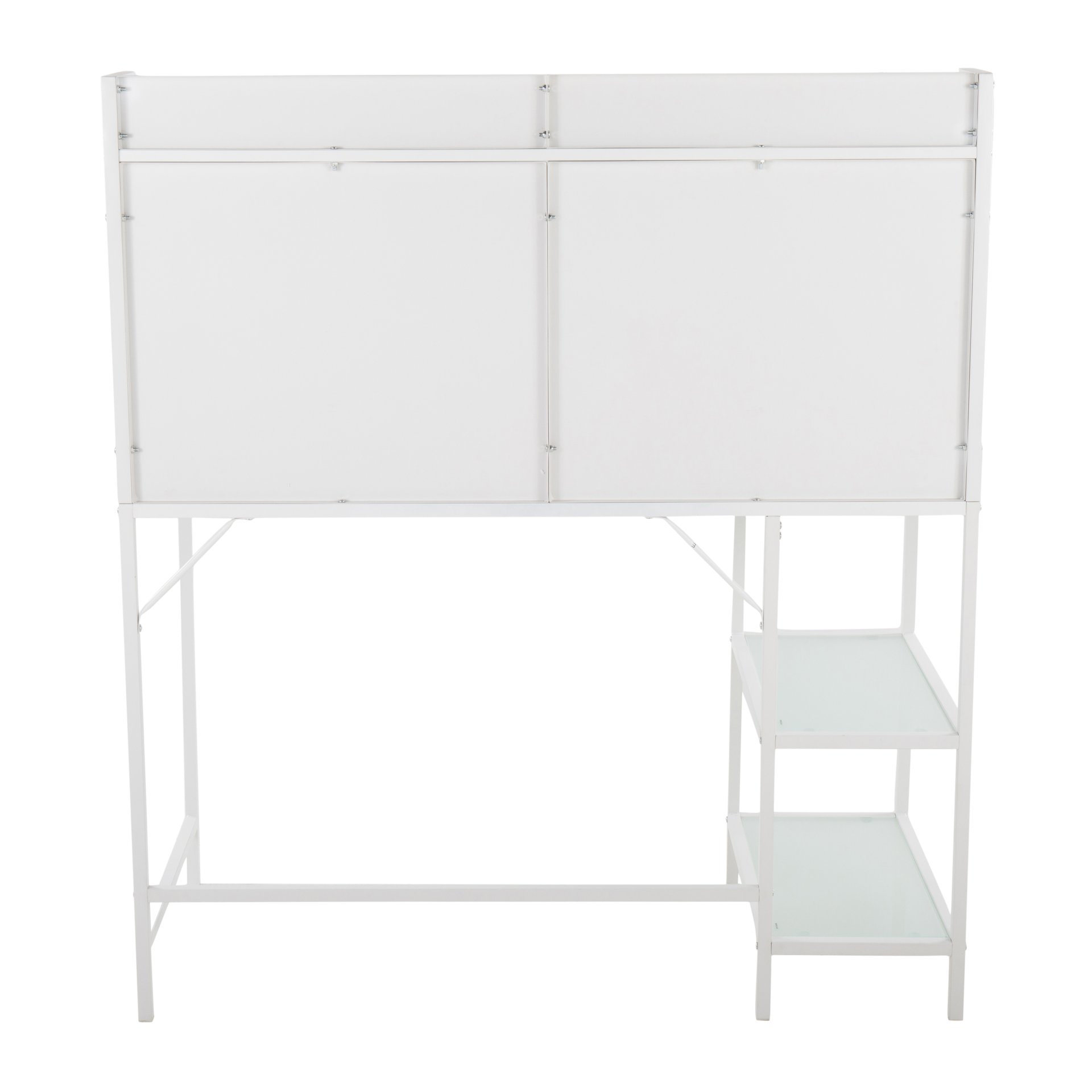 Geo - Tier Contemporary Desk - White / Frosted - Image 5
