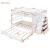 Full Over Full Bunk Bed With Twin Size Trundle And Staircase - White - Image 15