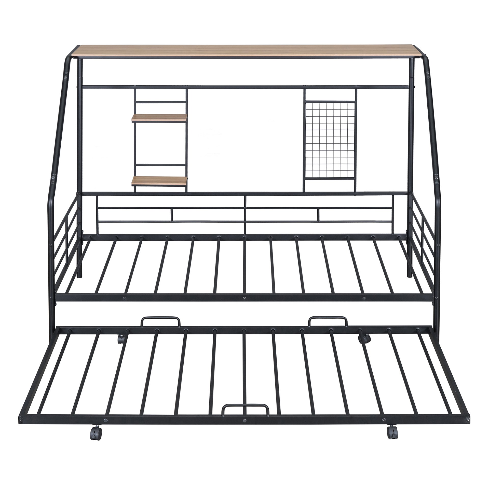 Twin Size Playhouse Design Bed With Trundle - Black - Image 14