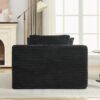Modern Corduroy Chaise Lounge Sofa Bed With Removable Pillows, Upholstered Sleeper Sofa - Black - Image 12