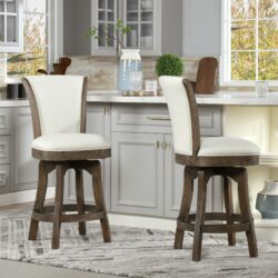 Henry - Armless Swivel Counter Height Bar Stool - Natural White