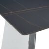 Modern Marble Patterned Dining Table With Stainless Steel Butterfly Legs, Scratch And Heat Resistant - Black / Silver - Image 10