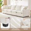 Modern, Modular Sofa, 4 Seat Chenille Sectional Couch Set With 2 Pillows Included, Freely Combinable Indoor Funiture - White - Image 15