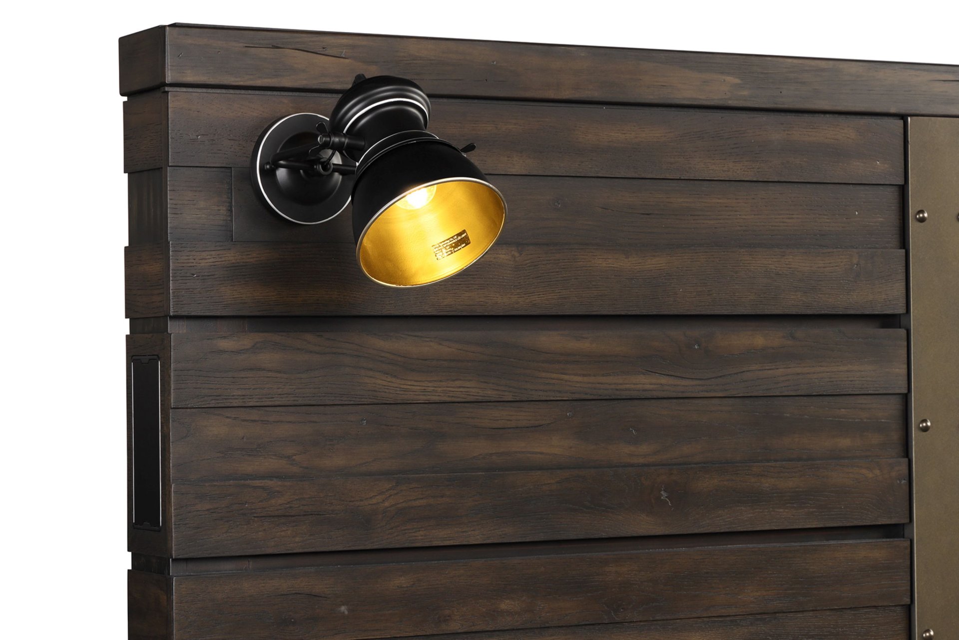 King Industrial Farmhouse Designed Bed With Bluetooth - Brown - Image 4