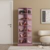 360 Rotating Shoe Cabinet 6 Layers - Pink - Image 4