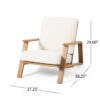 Patio Lounge Chair, Outdoor Club Chair With Cushion And Frame - Beige - Image 3