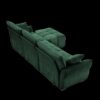 Stylish 3 Seater Sofa Set With Ottoman And Pillows, Textured, High Resilience Cushions - Green - Image 16