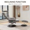 Recliner Chair With Ottoman Modern 360° Swivel Lounge Chair With Footstool Chenille Fabric 5 Point Vibration Massage Seat Heating & 140° Adjustable Backrest - Gray - Image 5